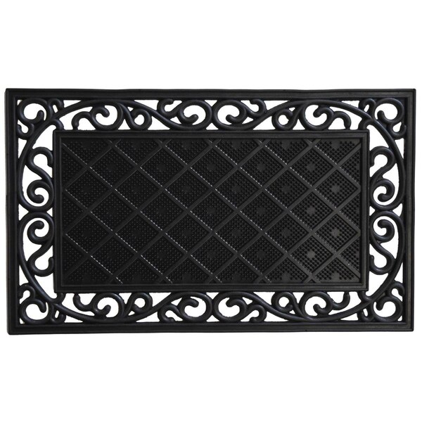 Configuracion 18 x 30 in. Madison Rubber Rectangular Doormat Black CO3357260 - main